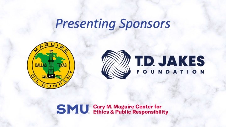 MaguireEthics's tweet image. Thank you to our Presenting Sponsors Maguire Oil Company and @TDJakesFdn for your generous support of the Maguire Center for #Ethics & Public Responsibility. #SMUEthics