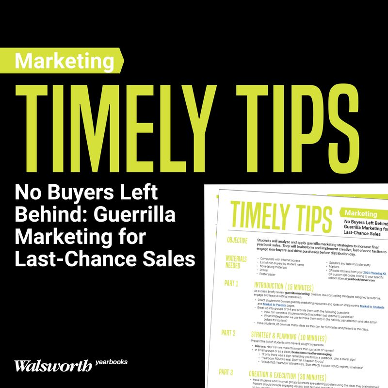 Walsworth's   Timely Tips Lesson Plans are the perfect resource to provide content relevant   to what's happening in your classroom! Weekly lessons are available at   link.walsworthyearbooks.com/TimelyTips. #Walsworh #Yearbooks