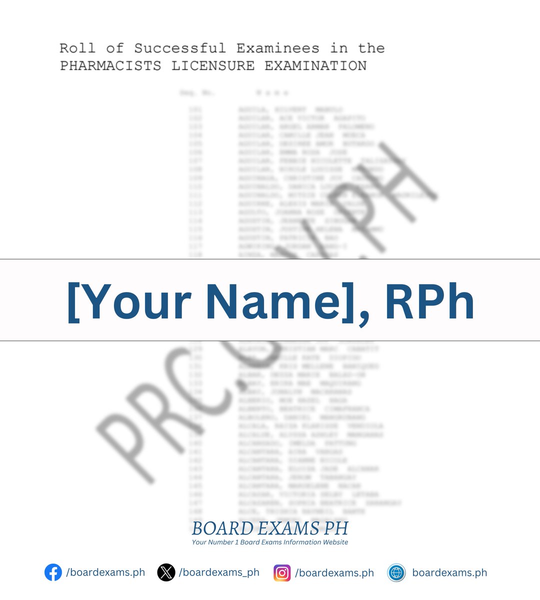Type "Your Name, RPh" ✨❤️

➝ Results Here Anytime Soon:
tinyurl.com/PHLEResults2025
