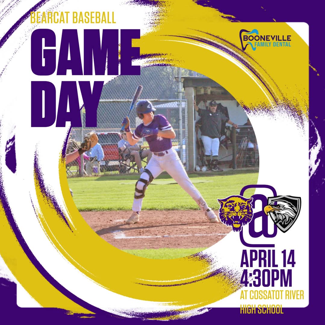 Booneville travels to Cossatot River today to take on the Eagles. Another important conference game. First pitch 4:30. 
#bearcatsalltheway 
#BestIsTheStandard