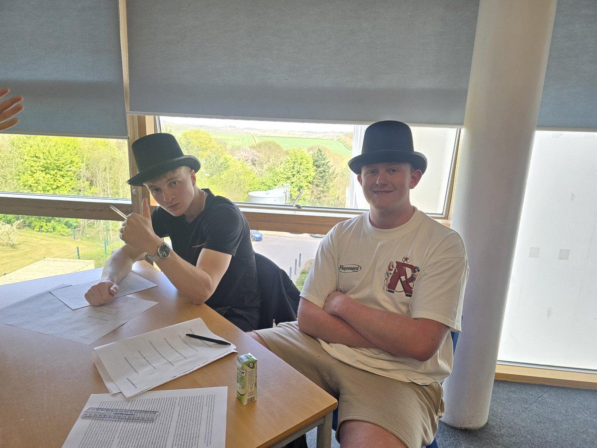 Day 6: We had a good time revising English Language and Literature today! Can you guess which characters Max and Ethan are? 🎩
