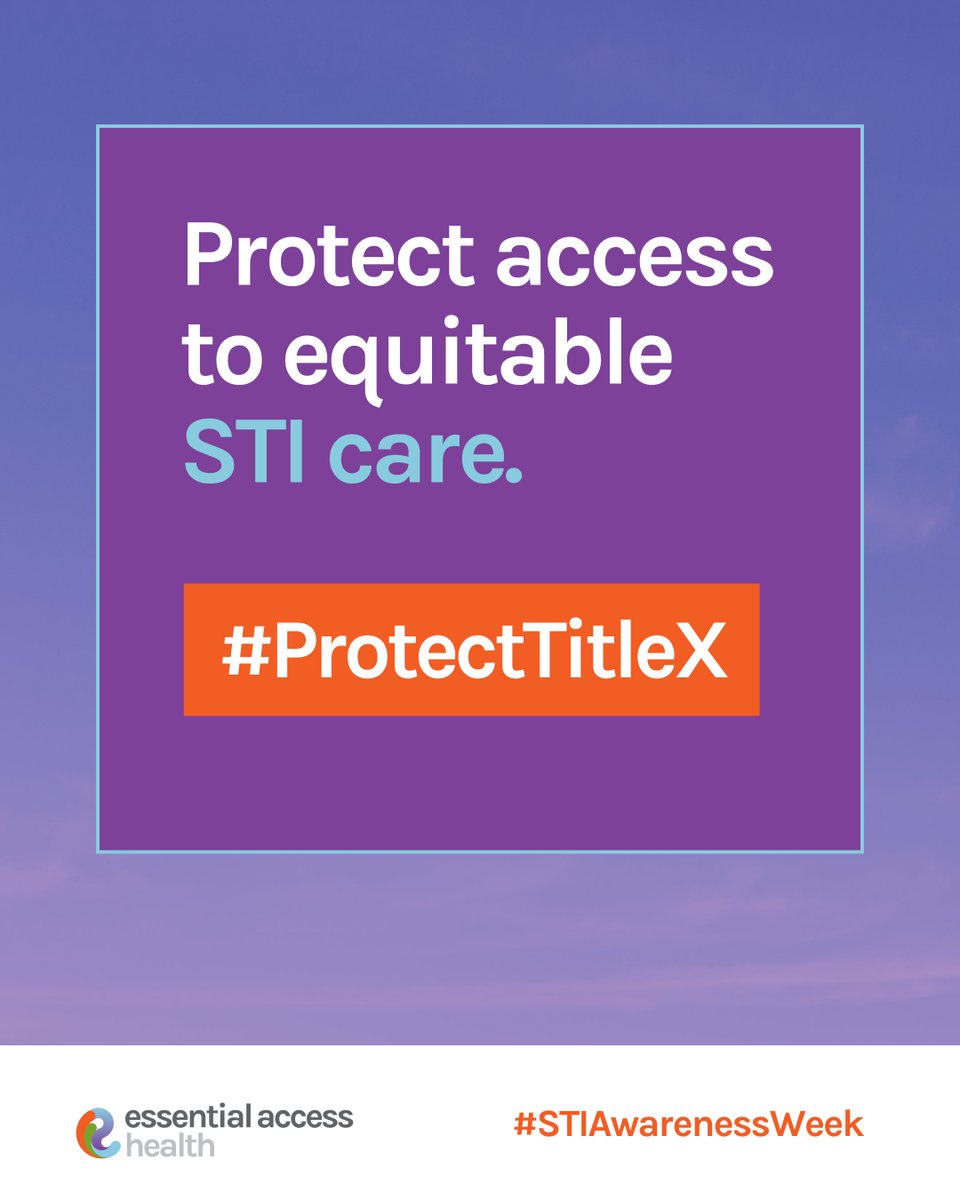 EssnAccessHlth's tweet image. It’s #STIAwarenessWeek—the perfect time to say it loud and proud:

📣📣Title X is essential for equitable access to STI testing, treatment, and prevention 📣📣

We must protect access to equitable STI care. We must #ProtectTitleX