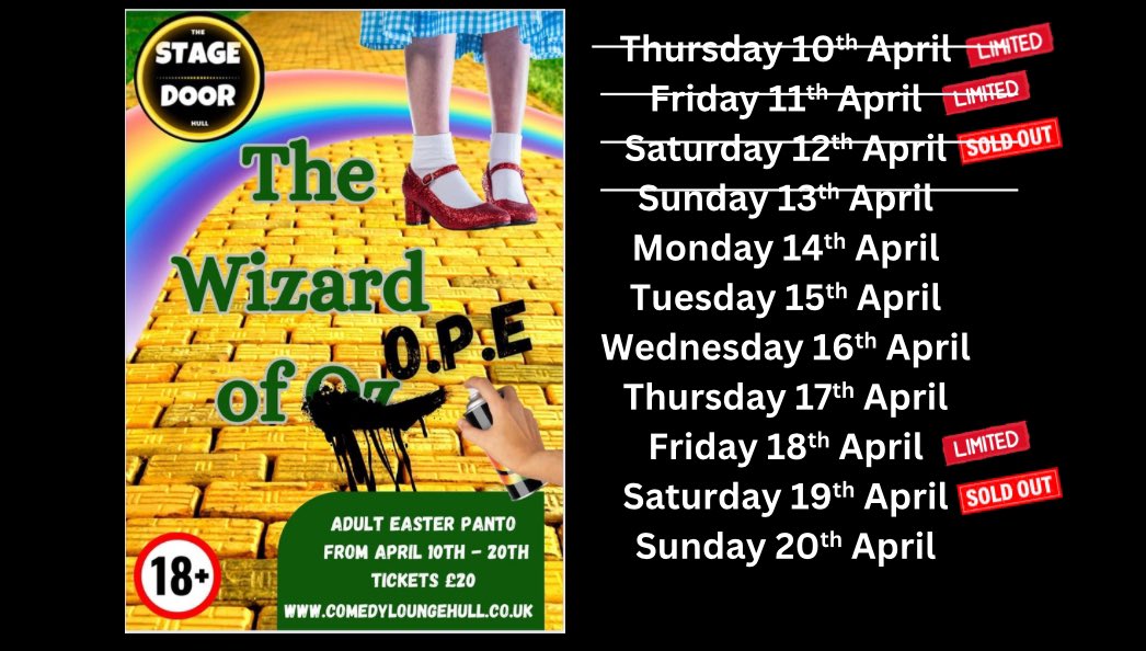Still time to get your tickets for our Easter adults panto! 😆 

comedyloungehull.co.uk
