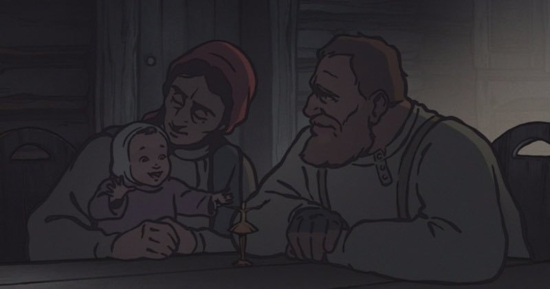 Посмотрел «Самый ценный груз» о том, как жена лесоруба вырастила девочку, выброшенную из идущего в лагерь поезда с людьми, которых местные называют бессердечными: они убили Бога и начали эту войну; анимация о Холокосте режиссера «Артиста», нарочито тихая и ожидаемо пронзительная.