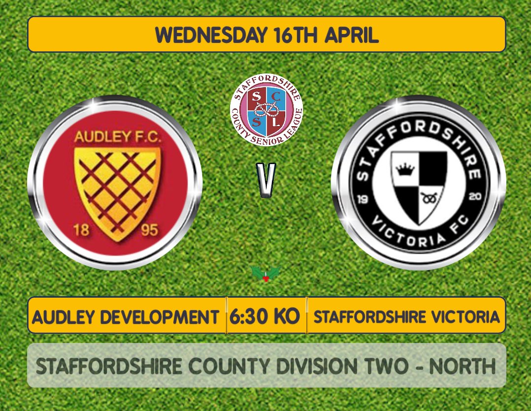 audleydev's tweet photo. THIS WEEKS MIDWEEK FIXTURES ⚽️

WEDNESDAY 🗓️

🆚 Staffordshire Victoria
🏆 Staffs Div Two - North
⏰ 18:30 KO
📍Townfields, ST7 8QH

🔴⚪️⚽️⚪️🔴 https://t.co/RyLdvSnHL2