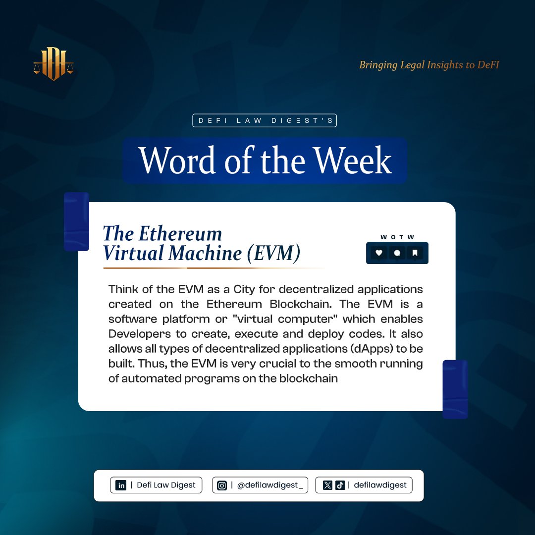 DeFiLawDigest's tweet photo. Here’s our #WordOfTheWeek!✨

Our goal with this is to demystify complex DeFi and legal concepts—one term at a time—to help you better understand DeFi and DeFi Law.

Follow us for more!⚖️✨

#DeFi #Blockchain #Crypto #CryptoEducation #DeFiPolicy #CryptoRegulation #DeFiLawDigest https://t.co/Au0QN55Xwc