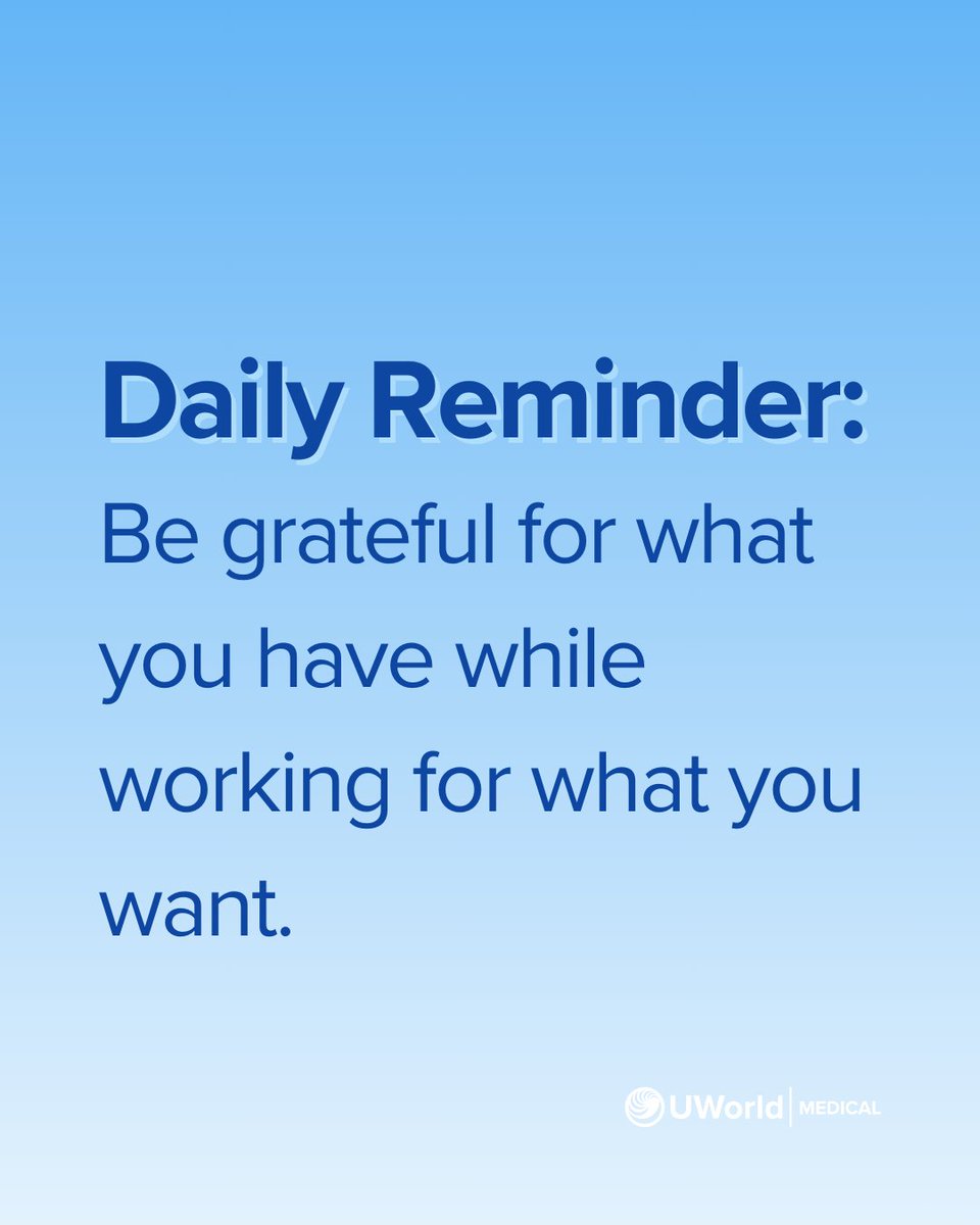 Happy Monday! What are you grateful for today!

#mondaymotivation #motivationmonday #grateful #uworldmedical