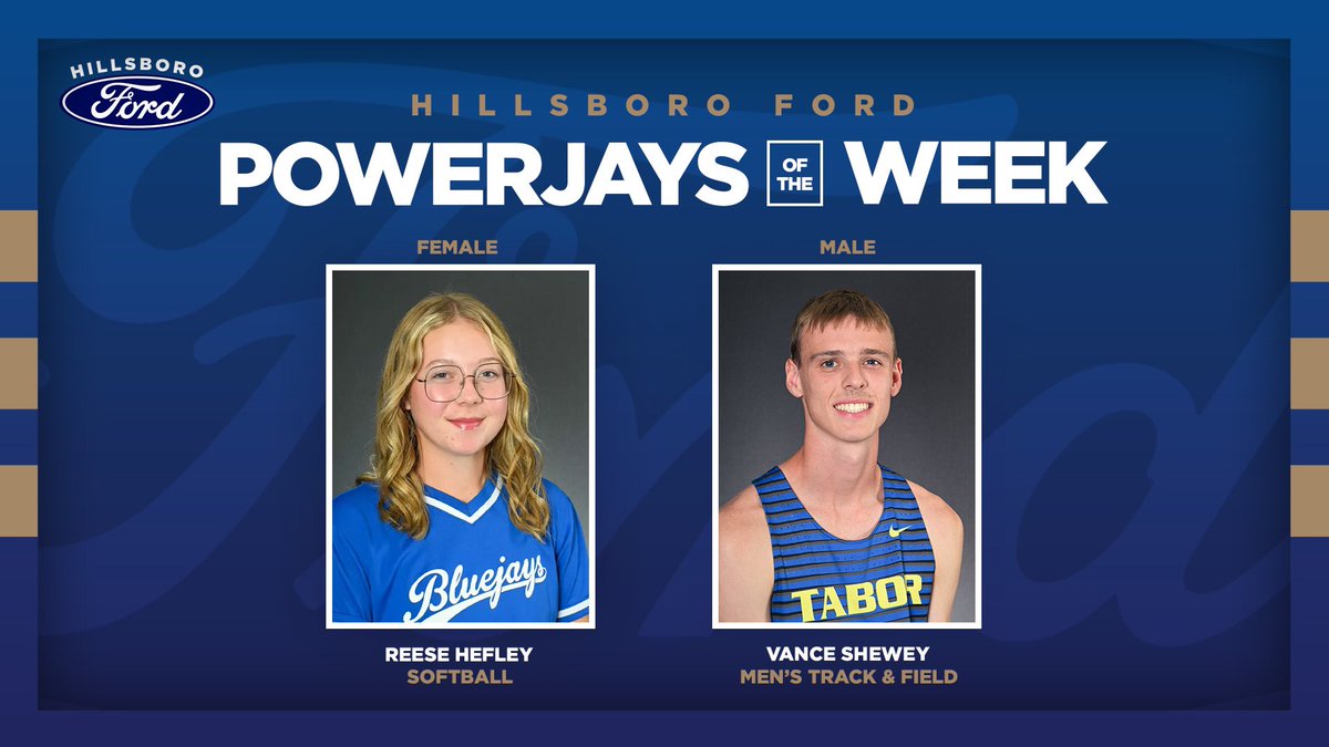 Tabor College Athletics (@gotaborbluejays) on Twitter photo ๐๐๐ก๐ก๐จ๐๐ค๐ง๐ค ๐๐ค๐ง๐ ๐๐ค๐ฌ๐๐ง๐
๐๐ฎ๐จ ๐ค๐ ๐ฉ๐๐ ๐๐๐๐ ๐ฅ
๐๐๐๐จ๐ ๐๐๐๐ก๐๐ฎ & ๐๐๐ฃ๐๐ ๐๐๐๐ฌ๐๐ฎ
Great job to these two athletes that have put in the work and effort to represent Tabor in a way that makes us #ProudToBeABluejay! ๐๐๐ก๐ก๐จ๐๐ค๐ง๐ค ๐๐ค๐ง๐ ๐๐ค๐ฌ๐๐ง๐
๐๐ฎ๐จ ๐ค๐ ๐ฉ๐๐ ๐๐๐๐ ๐ฅ
๐๐๐๐จ๐ ๐๐๐๐ก๐๐ฎ & ๐๐๐ฃ๐๐ ๐๐๐๐ฌ๐๐ฎ
Great job to these two athletes that have put in the work and effort to represent Tabor in a way that makes us #ProudToBeABluejay!