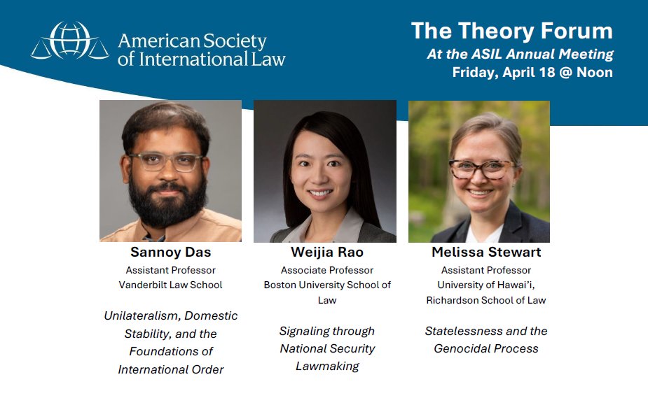 Are you heading to the <a href="/asilorg/">ASIL</a> Annual Meeting in Washington DC this week? Please join us to workshop three great projects. ⤵️ This is hosted by the International Legal Theory interest group, but all are welcome. #ASILAM2025 <a href="/asilorg_iltig/">ASIL_ILTIG</a>