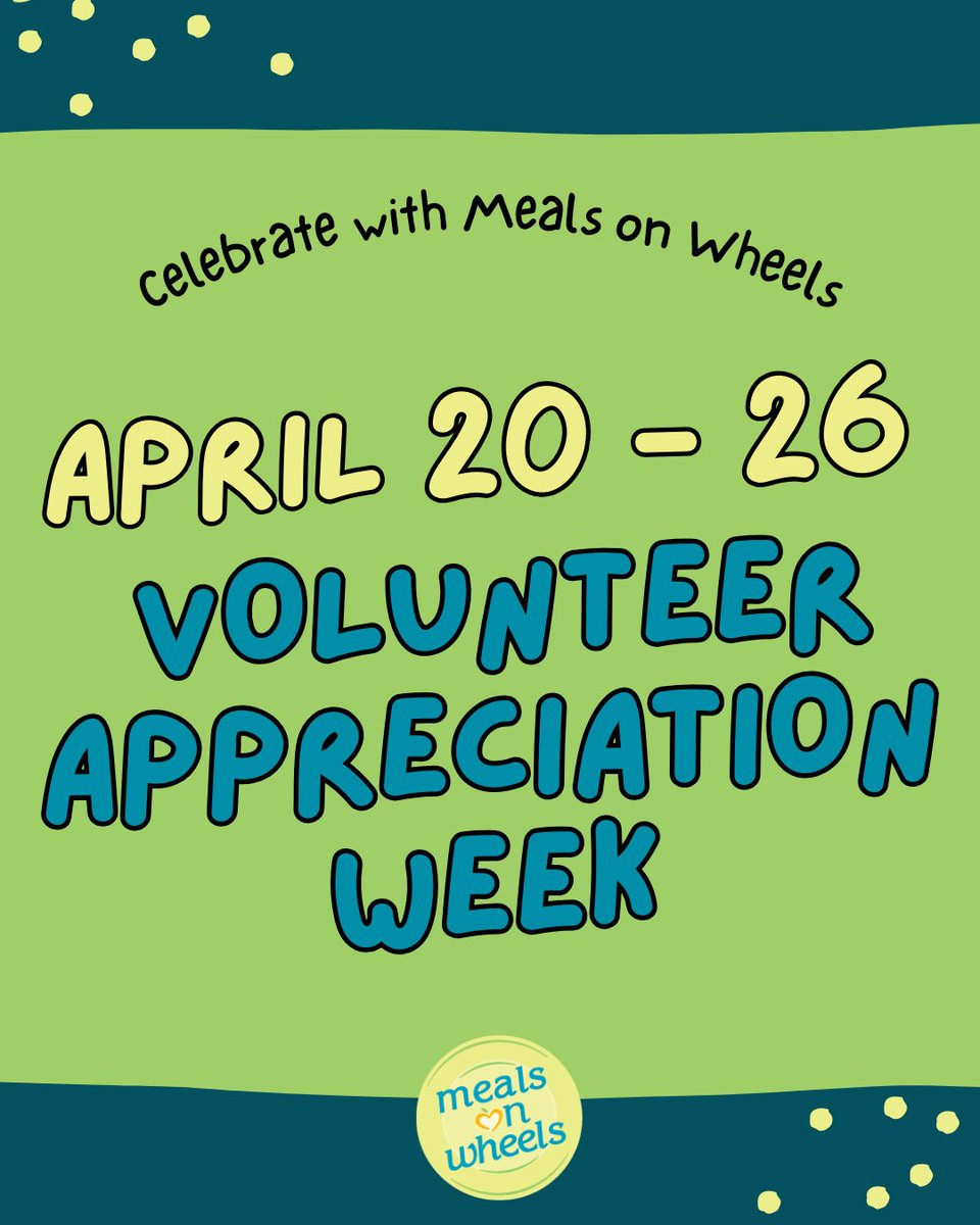 It's #VolunteerAppreciationWeek, and we want to offer our sincere gratitude and appreciation to all of the volunteers who make Meals on Wheels possible. We’re celebrating you this week!