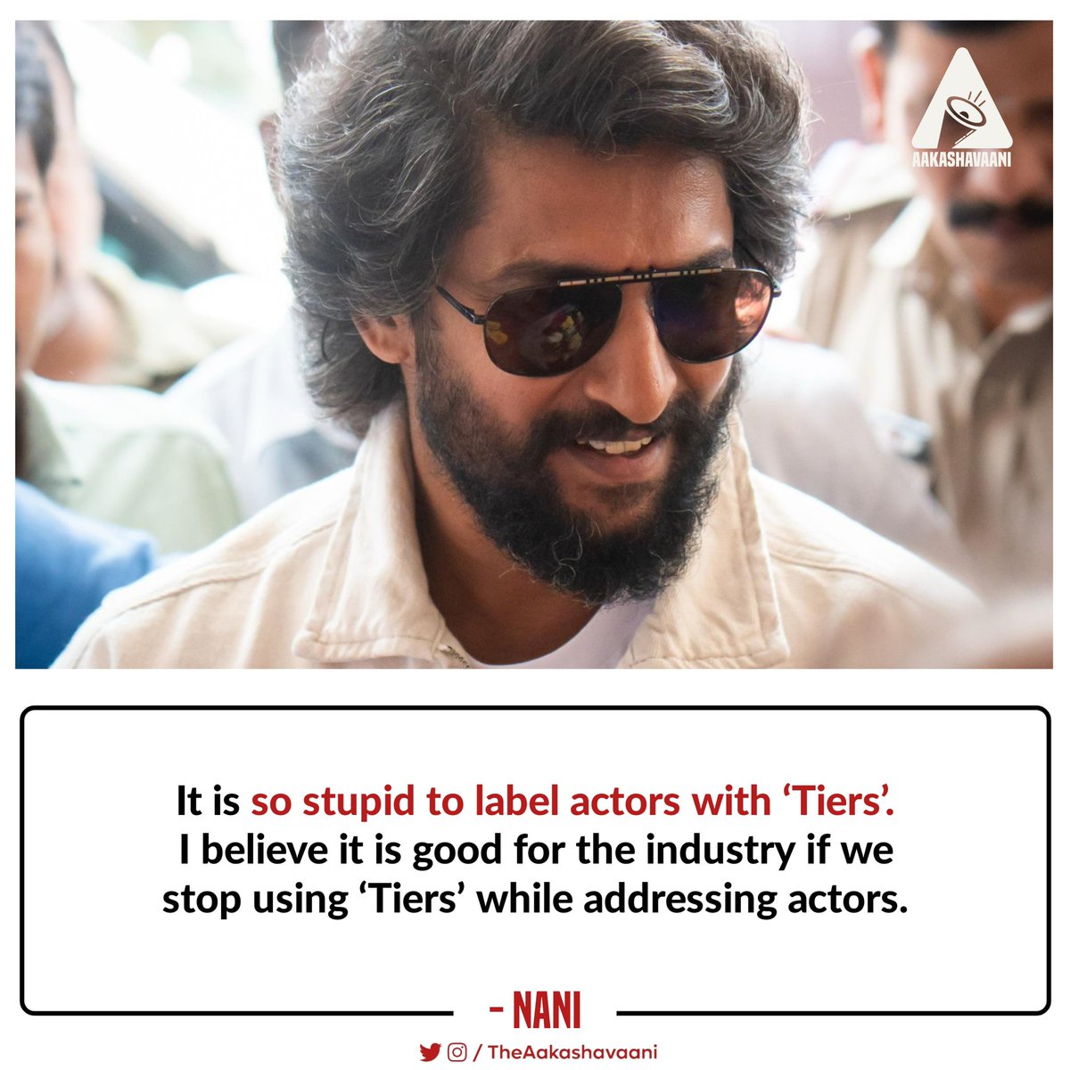 TheAakashavaani's tweet photo. #HIT3 - ‘Tiers’ are stupidity, says #Nani https://t.co/TastbmXQJd