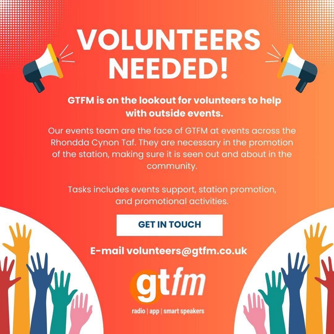 Looking for a new volunteering opportunity this summer?

Why not join our events team?

For more information e-mail volunteers@gtfm.co.uk