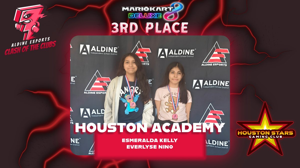 Aldine Esports (@aldineesports) on Twitter photo ๐ HUGE congrats to <a href="/Houston_AISD/">Houston Academy - Aldine ISD</a> for getting 3rd place in Mario Kart 8 Deluxe at Clash of the Clubs tournament hosted by Aldine Esports at Impact Leadership Academy! ๐ท<a href="/PrinciPalRNW08/">Robin Willis</a> <a href="/DrCrystalWatson/">Crystal Watson, Ed.D. Proud Grambling State Alumni</a> ๐ HUGE congrats to <a href="/Houston_AISD/">Houston Academy - Aldine ISD</a> for getting 3rd place in Mario Kart 8 Deluxe at Clash of the Clubs tournament hosted by Aldine Esports at Impact Leadership Academy! ๐ท<a href="/PrinciPalRNW08/">Robin Willis</a> <a href="/DrCrystalWatson/">Crystal Watson, Ed.D. Proud Grambling State Alumni</a>