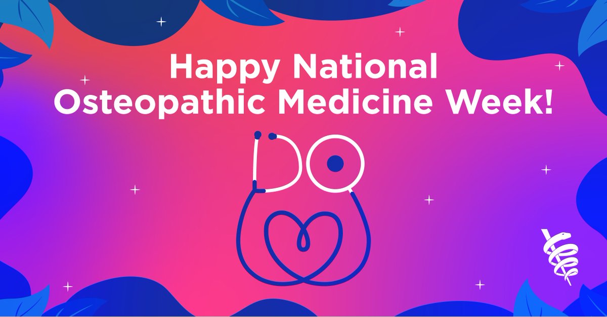 AmerMedicalAssn's tweet photo. Happy National Osteopathic Medicine Week! 🎉 The AMA proudly supports DOs and future DOs—through med school, residency, and beyond. Celebrating your unique contributions to the future of health care! #NOMWeek https://t.co/EySK6Cxset https://t.co/z7vgeCrTrH