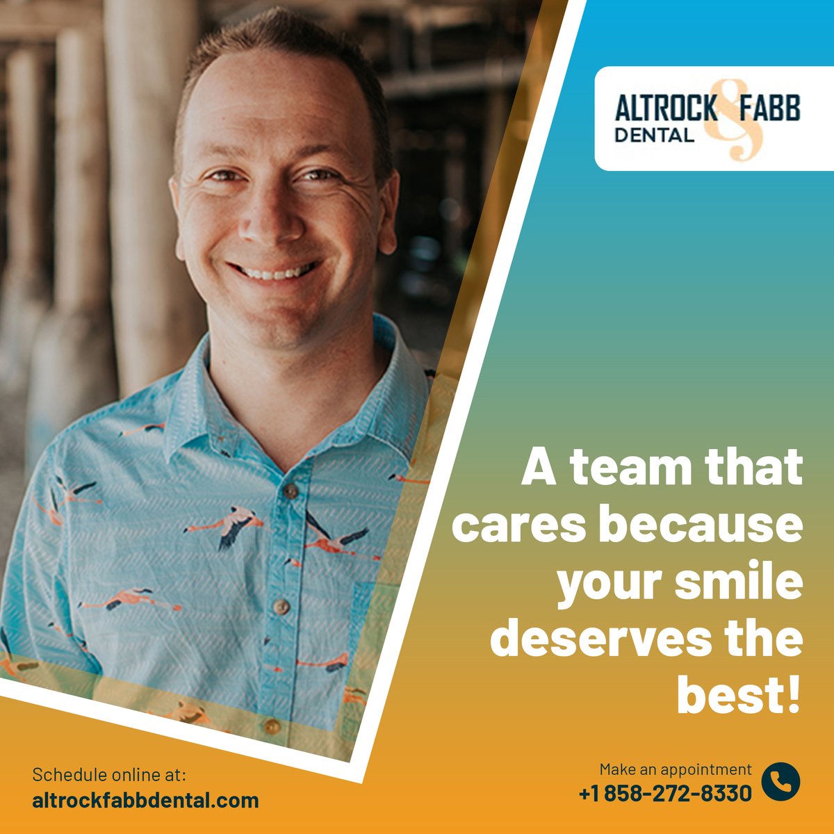 AltrockD's tweet photo. 🏆 Meet Our Amazing Team!

At Altrock Fabb Dental, our skilled team is dedicated to personalized, top-quality dental care. Get to know Dr. Brian Fabb and the compassionate professionals behind your smile!

#MeetOurTeam #CompassionateCare #DentalExperts #AltrockFabbDental https://t.co/nJzXwJ7Ndl