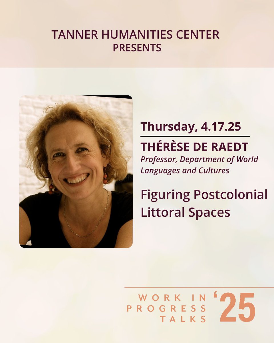 Join us! Professor Thérèse de Raedt will be presenting her research this Thursday at 12pm in the Jewel Box, CTIHB 143. Lunch provided! <a href="/uofu/">uofu</a>.languages @uofuhumanities

See you there!
#tannerhumanitiescenter #uofu #uofulanguages #uofuhumanities #utahhumanities #WIPs