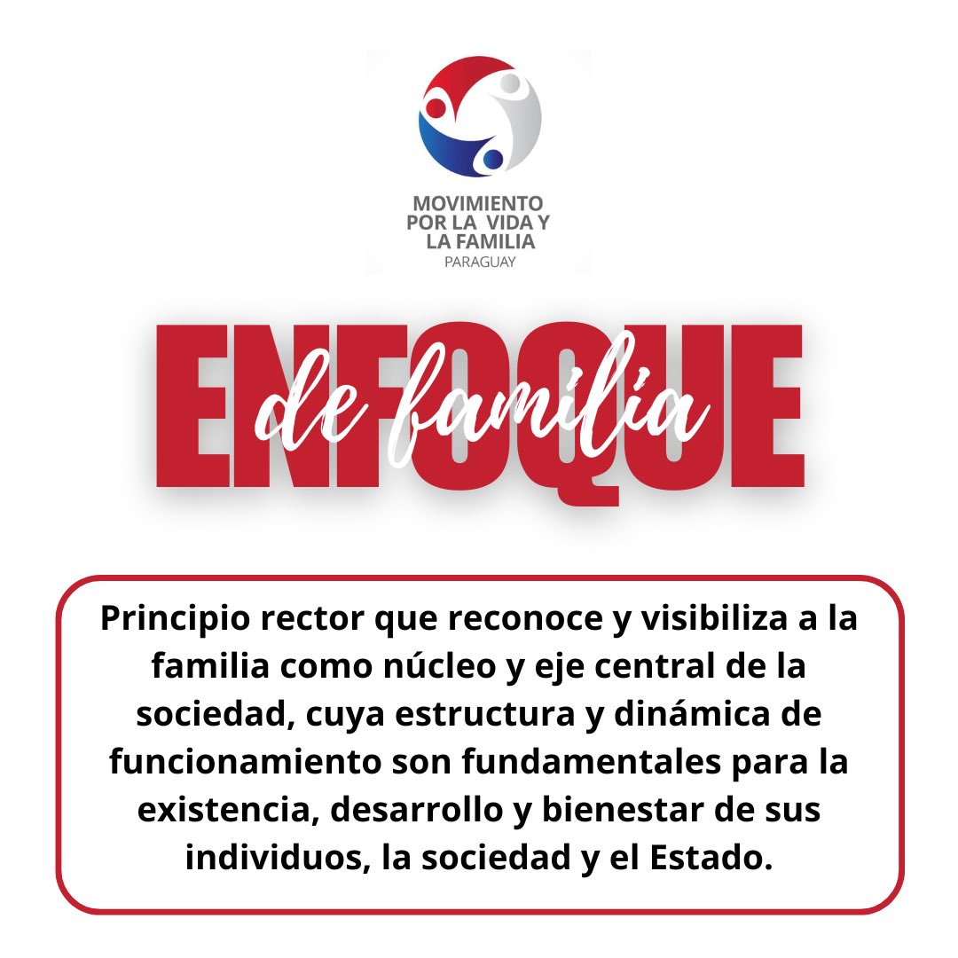 MVF_py's tweet photo. 📍ENFOQUE DE FAMILIA

Principio rector que reconoce y visibiliza a la familia como núcleo y eje central de la sociedad, cuya estructura y dinámica de funcionamiento son fundamentales para la existencia, desarrollo y bienestar de sus individuos, la sociedad y el Estado
@SantiPenap https://t.co/PzAG6UoZgV