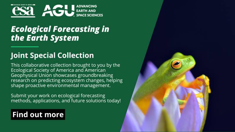 Ecological Society (@esa_org) on Twitter photo ESA & @AGU journals welcome submissions for “Ecological Forecasting in the Earth System.” #ecologicalforecasting aims to predict future states of ecosystems, fundamental to effective environmental management & policy. Learn more & submit!
esajournals.onlinelibrary.wiley.com/hub/journal/19…
@ecoforecast ESA & @AGU journals welcome submissions for “Ecological Forecasting in the Earth System.” #ecologicalforecasting aims to predict future states of ecosystems, fundamental to effective environmental management & policy. Learn more & submit!
esajournals.onlinelibrary.wiley.com/hub/journal/19…
@ecoforecast