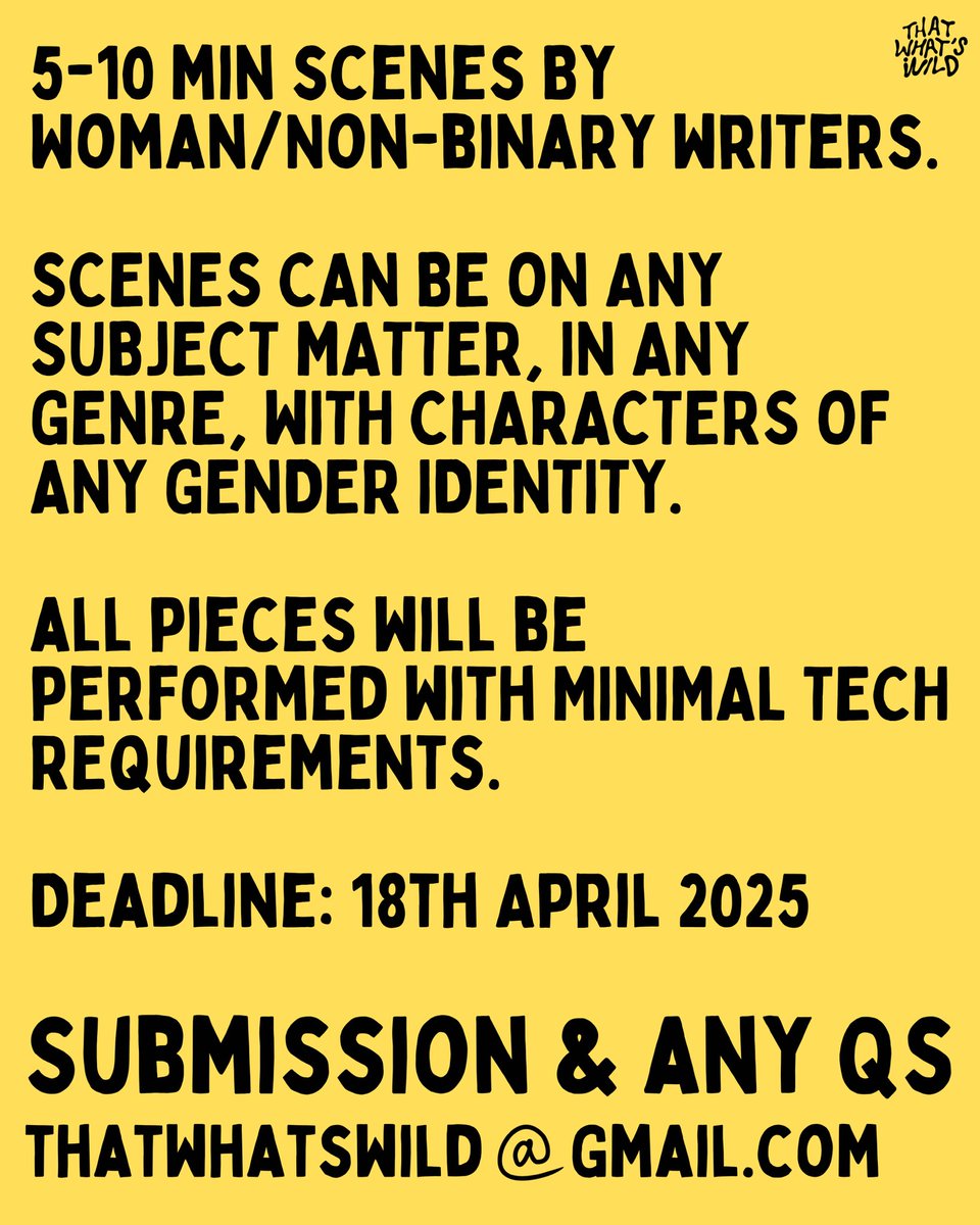 Woman/non-binary writers ! You have 5 days left to submit work for our scratch night, A WORD AFTER A WORD AFTER A WORD. Deadline Friday 18th April at midnight.