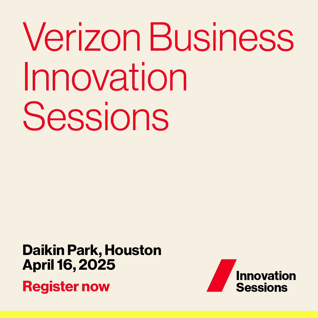The first Verizon Business Innovation Session of 2025 is coming to Houston!📍 

Gear up for a day of live tech demos, networking opportunities and sessions designed for your innovation goals. 🤖📈 Register now: vzbiz.biz/3G6u8rf