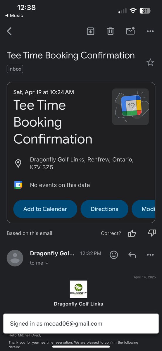 Probably the best email I’ll receive all year.
