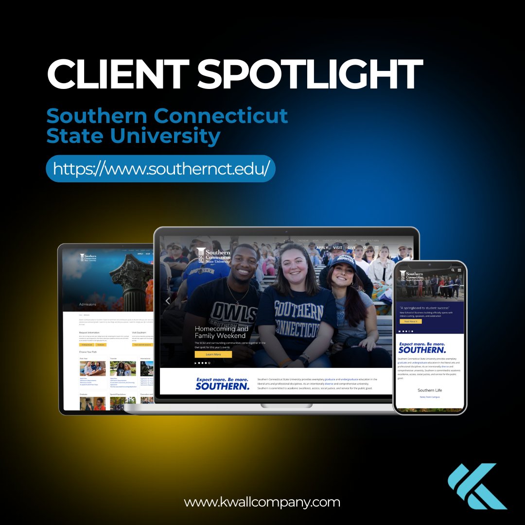 kwallcompany's tweet image. 🎓 Client Spotlight: Southern Connecticut State University 🎓    

Proud to partner on a dynamic, accessible site that reflects their dedication to student success. 🌐

Explore: southernct.edu

#HigherEdWeb #UXDesign #ClientSpotlight #KWALL