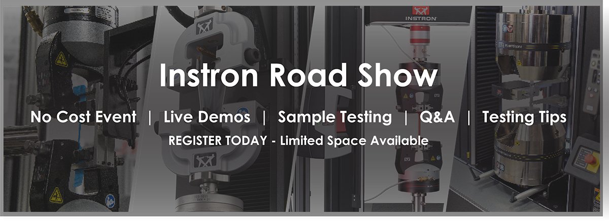 Are you in the Charlotte, NC area? An Instron Road Show is coming to YOU! Join us on May 21st at the Polymers Center of Excellence to learn about the latest in static and dynamic materials testing. You can learn more about the event and register here: go.instron.com/3EmPTm8