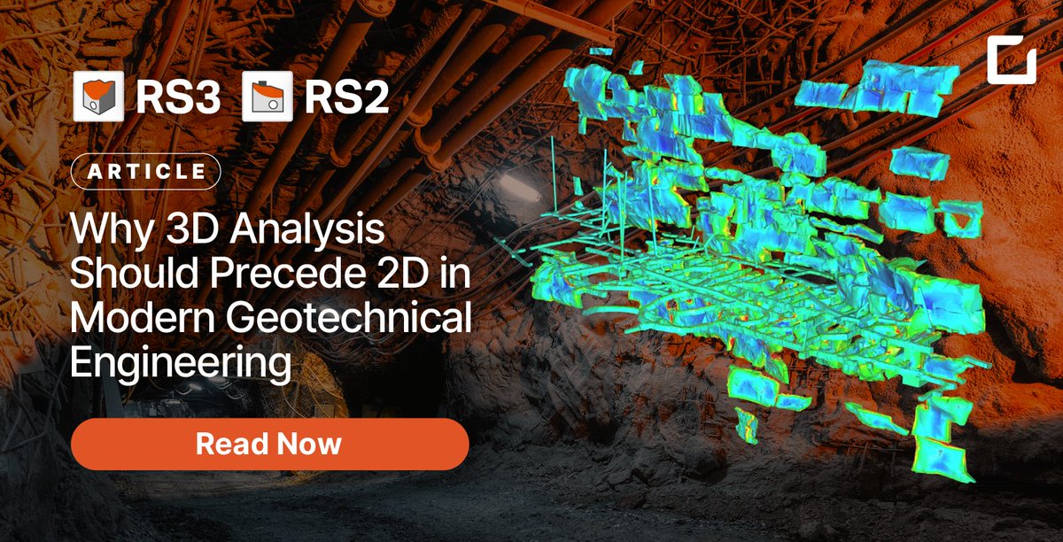 Rocscience's tweet image. Have you considered starting your geotechnical analysis in 3D before moving to 2D? 💡🔁

Dr. Reginald Hammah explains how this approach leads to safer, more cost-effective designs.

Read the article to learn more bit.ly/4juEwHD

#Rocscience #3DModeling
