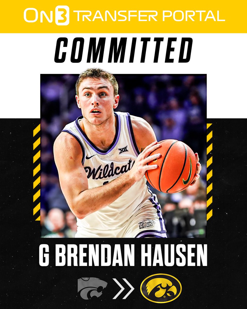 Transfer Portal (@transferportal_) on Twitter photo BREAKING: Kansas State transfer guard Brendan Hausen has committed to Iowa, <a href="/TiptonEdits/">Joe Tipton</a> reports🐤
on3.com/college/iowa-h… BREAKING: Kansas State transfer guard Brendan Hausen has committed to Iowa, <a href="/TiptonEdits/">Joe Tipton</a> reports🐤
on3.com/college/iowa-h…