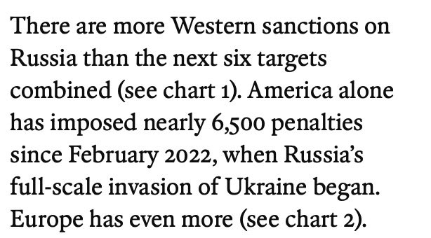Up-to-date info on sanctions can be hard to find so these graphics from <a href="/TheEconomist/">The Economist</a> have gone straight into my Edexcel Geog A-Level lessons 👩🏻‍💻🌍 

Source: economist.com/finance-and-ec…