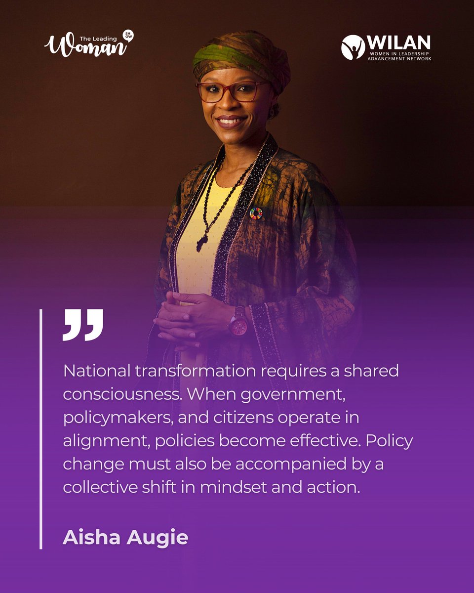 wilanmed1a's tweet photo. Effective policy begins with aligned minds. A nation's progress depends on a collective shift in mindset and purpose.
Thank you @AishaAK49 for this great insight.
#theleadingwomanshow #tws #wilanglobal #tlws https://t.co/nw2bXtJrCt