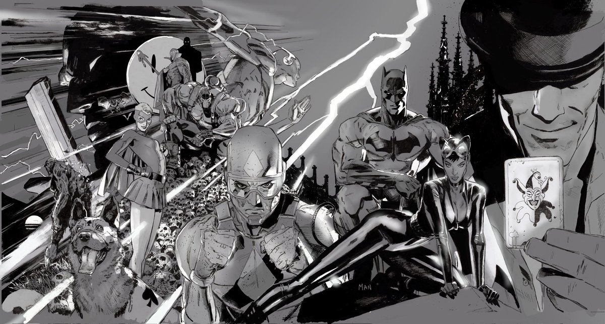 My cover for BATMAN by TOM KING
OMNIBUS VOL.1
A whopping 1008 page hardcover with art by David Finch, Mitch Gerads , myself and more. You can order NOW. Colors coming, grayscale just for tun
