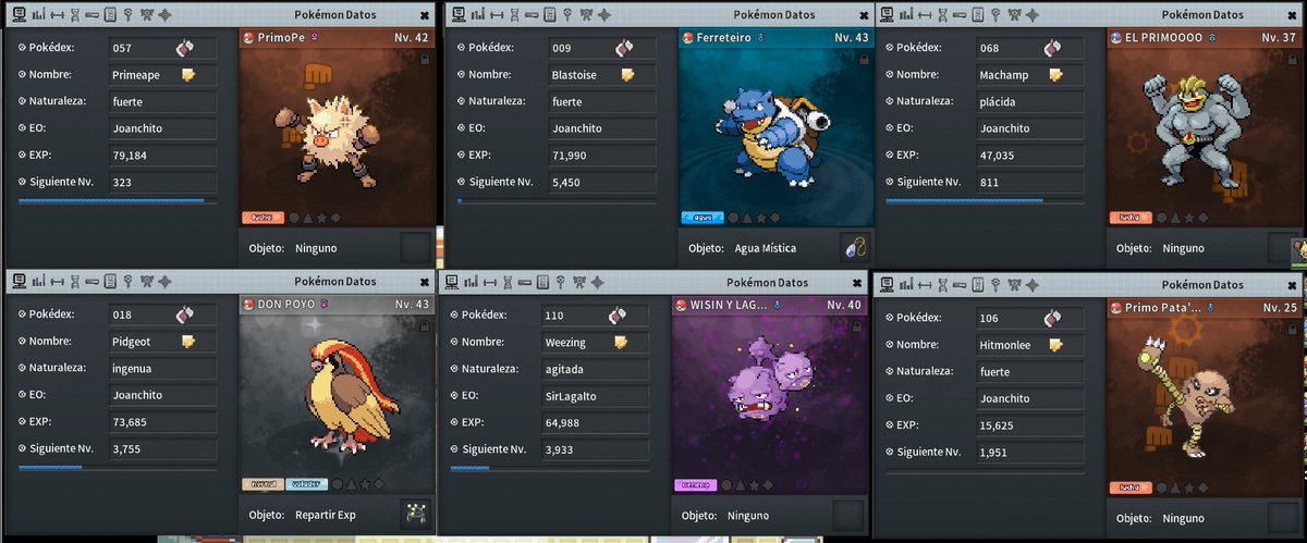 mi yeente he estado dandole al Pokemmo en stream estos ultimos meses y con tanto lore de mi equipo tamos dibujandolos a todos , checkeen el equipo de KANTO
