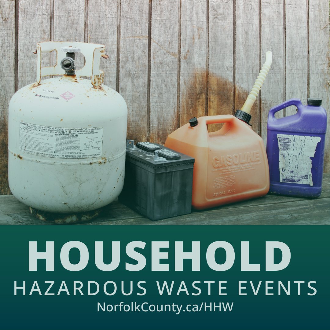 Got hazardous waste? 🧪 Register to drop it off at our events:

Simcoe: April 19, 9 a.m. - 2 p.m.
Delhi: May 24, 9 a.m. - 1 p.m.

Register: bit.ly/4kQez6P Let's keep our community clean and safe! #NorfolkCountyOntario