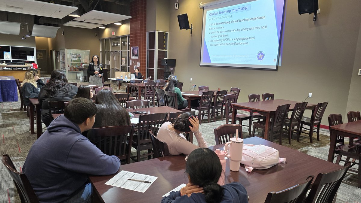 Raymond Bonilla M.Ed. (@rbonilla_tisd) on Twitter photo Thank you to ESC Region 19 Teacher Preparation Program for coming out to talk to our Tornillo HS Teaching and Training and ECHS students about options for becoming certified teachers. <a href="/ESCRegion19/">ESC-Region 19</a> <a href="/ACP_Region19/">Region 19 ESC ACP</a> <a href="/Liz_C_Bonilla/">Elizabeth Bonilla</a> <a href="/Teresa_Hinojos/">Teresa Hinojos</a> <a href="/edecena_TISD/">Elvira García M.S. Ed.</a> <a href="/TornilloISD/">Tornillo I.S.D.</a> Thank you to ESC Region 19 Teacher Preparation Program for coming out to talk to our Tornillo HS Teaching and Training and ECHS students about options for becoming certified teachers. <a href="/ESCRegion19/">ESC-Region 19</a> <a href="/ACP_Region19/">Region 19 ESC ACP</a> <a href="/Liz_C_Bonilla/">Elizabeth Bonilla</a> <a href="/Teresa_Hinojos/">Teresa Hinojos</a> <a href="/edecena_TISD/">Elvira García M.S. Ed.</a> <a href="/TornilloISD/">Tornillo I.S.D.</a>