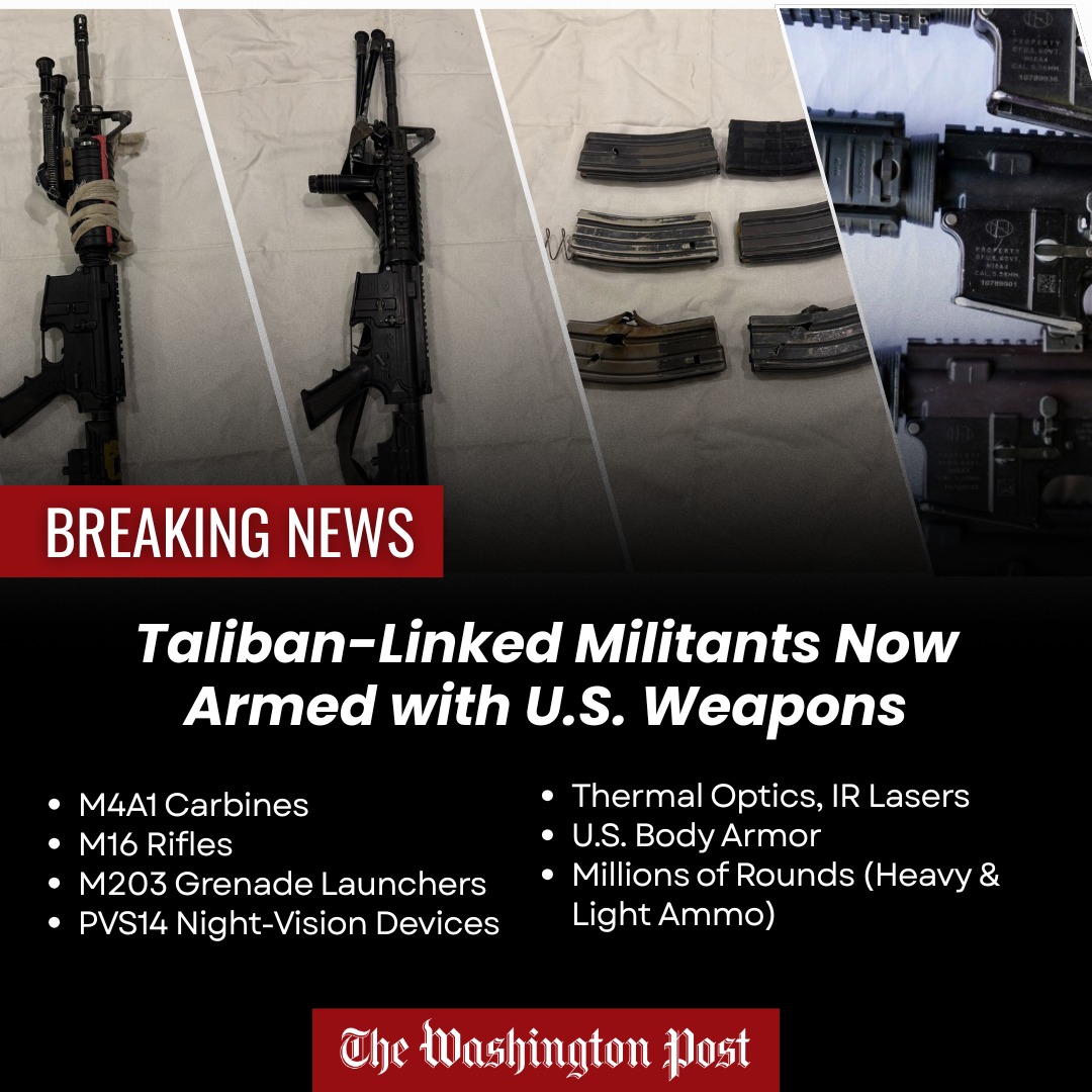 ForcesHub's tweet image. Weapon bazaars thrive post-US exit!
Markets like Darra Adamkhel saw a surge in US arms post-2021. The Afghan border became a pipeline for terror tools destabilizing the region.
#WeaponsFlow #JENCHELLA