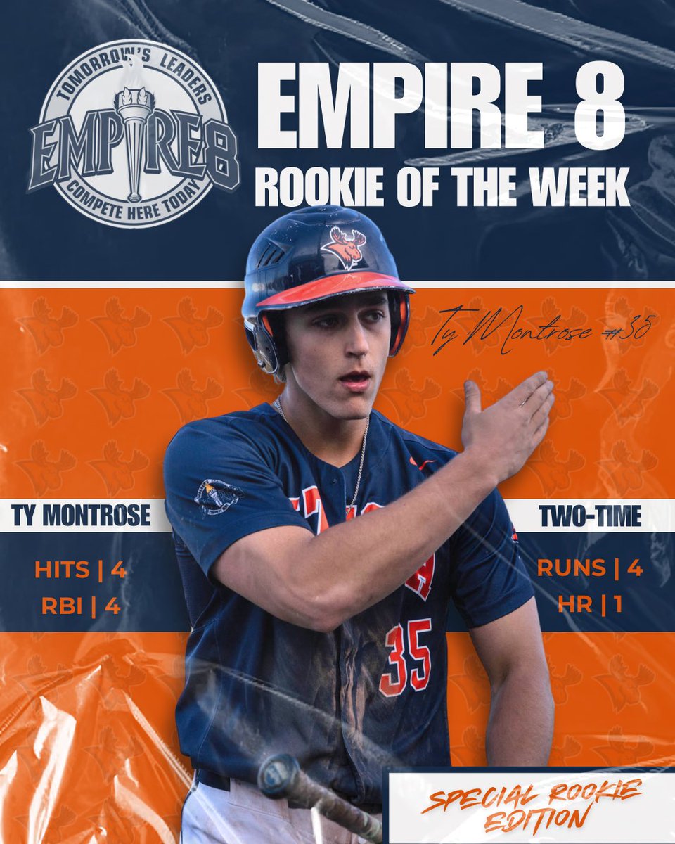 Ty for ✌️ ‼️‼️

Ty Montrose has captured yet another Empire 8 Rookie of the Week nod after an excellent all-around performance at the plate this past weekend! 

Article link: uticapioneers.com/news/2025/4/14…

#FearTheMoose #GoPioneers #Empire8 #d3baseball