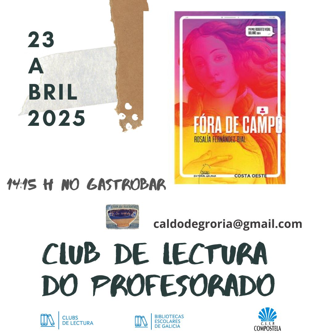 Club de lectura do profesorado do mes de abril
#bibliotecaescolaraescea <a href="/RosaliaRial/">Rosalía</a> #díadolibro #bescolaresgal #clubsdelectura #teatro
