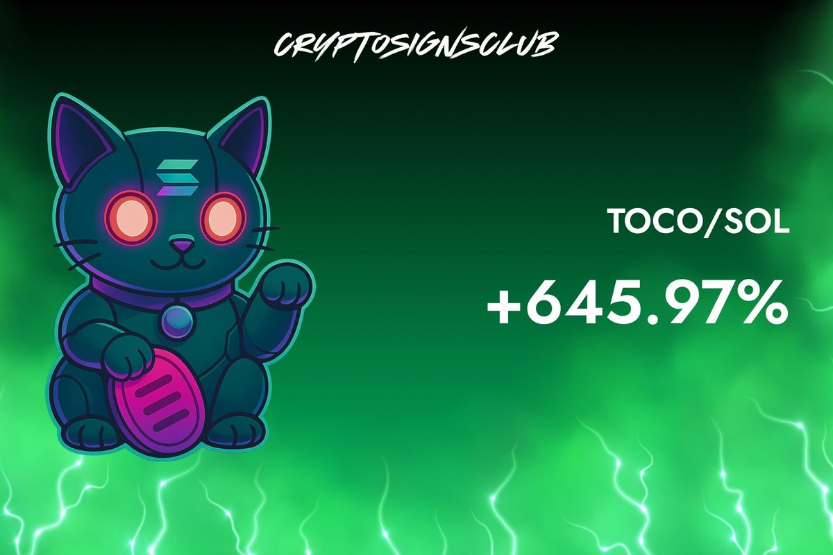 cryptosignsclub's tweet image. #Toco  #TOCO  
X7 from our call in TG group t.me/+yCK1KhhfNQs2N…

MC: 49.4K

E35W6hJdQcsLJMzEMJCGFWNVxYYfVXTSqGRcA4s4pump

645.97 %

#sol #solana #memetrack #kol #calltobuy #calltosell #trading #trade #pumpfun