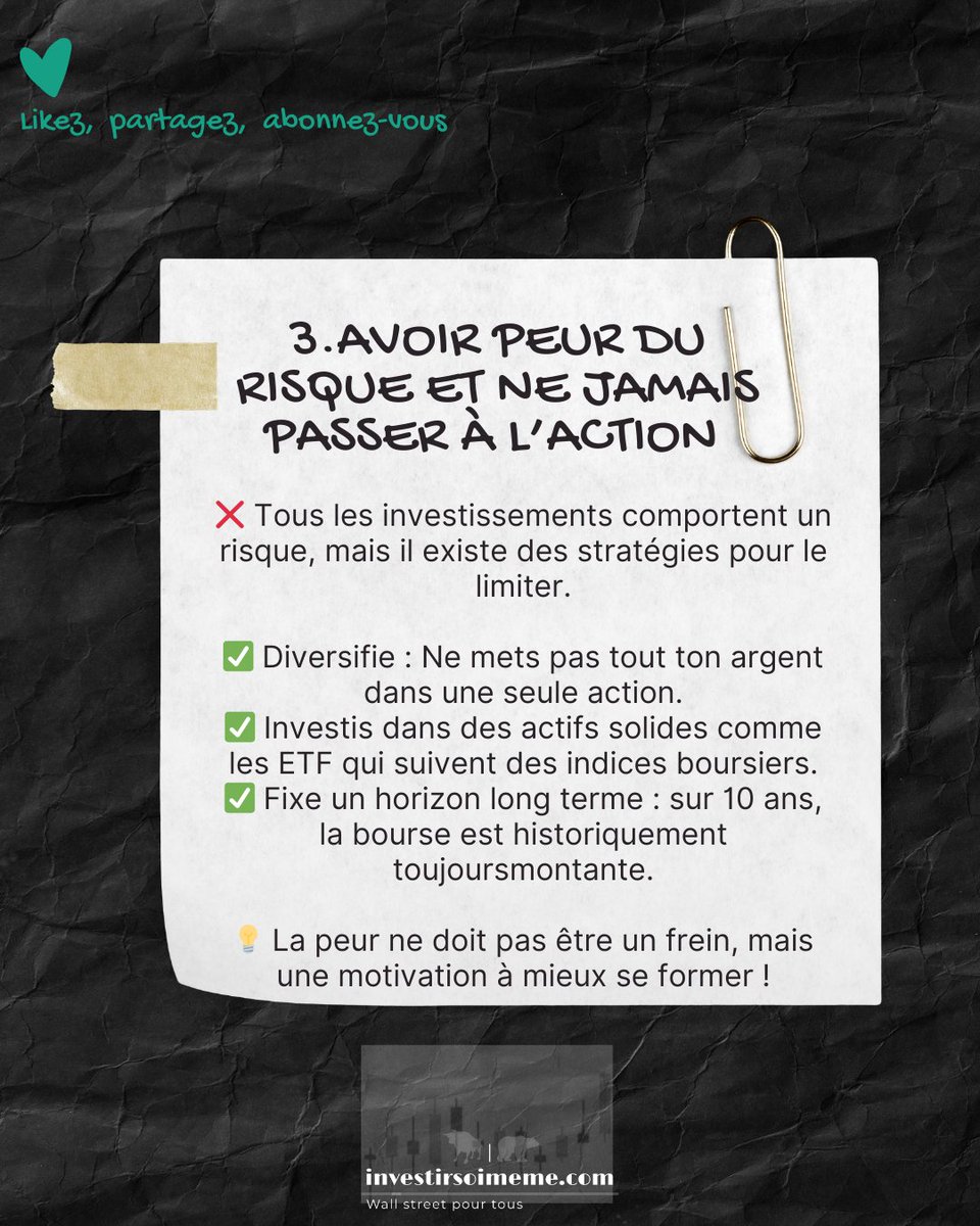 ISoimeme's tweet photo. Et toi quelle est l'erreur qui te bloque le plus ? 
Rdv sur instagram pour le résumé complet 
#business #businesswoman #investir #investirsoimeme #bourse #formation https://t.co/stTdIaP388