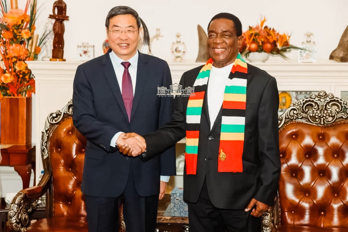 Met with Mr. Ma Xin, Executive Vice Governor of Jiangsu Province, China, at State House today. We continue to deepen Zimbabwe–China cooperation in support of economic growth and development. #Zimbabwe #China #BilateralRelations
