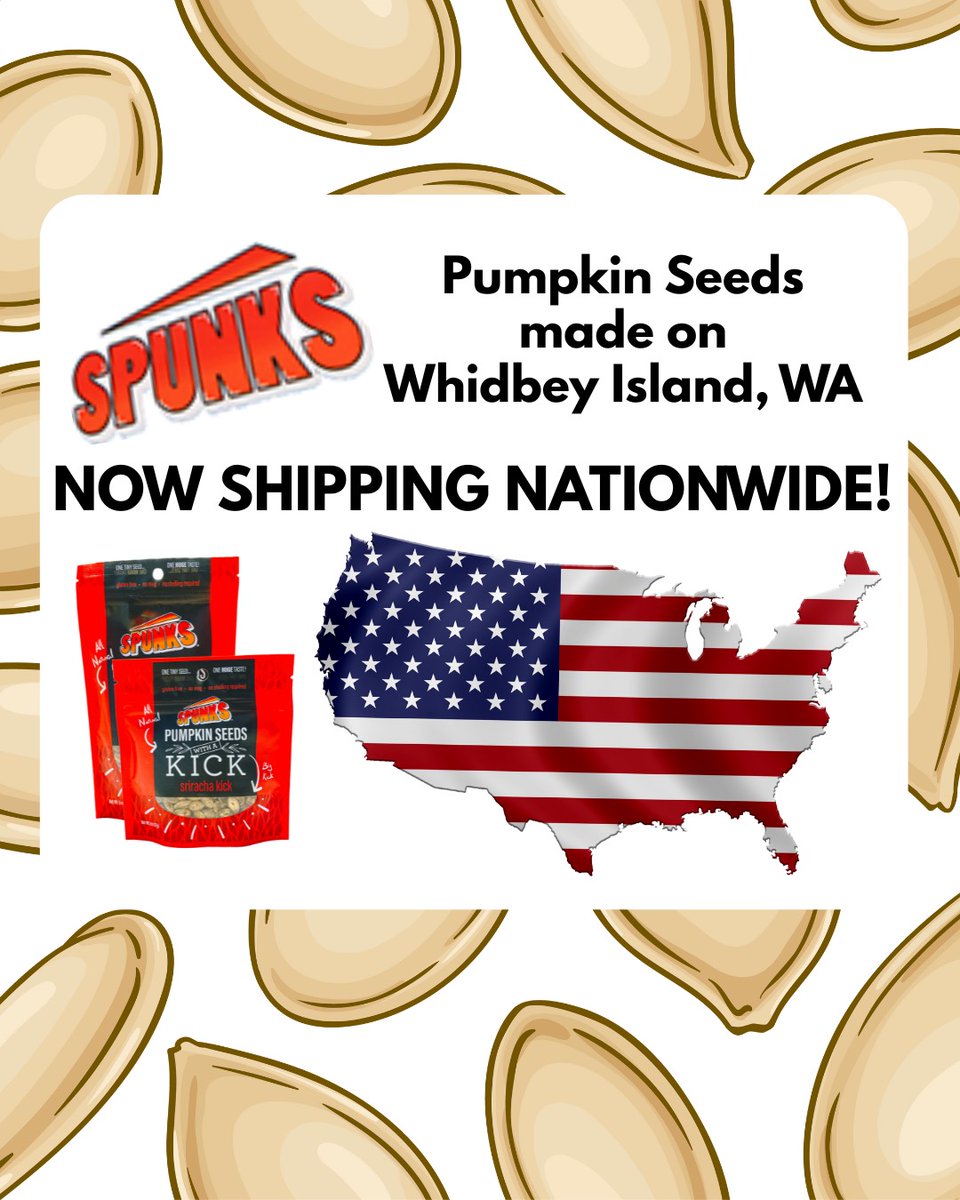Spunkstore's tweet photo. 🎉 Exciting news for snack lovers! Spunkstore now ships NATIONWIDE in the U.S.! Enjoy our flavorful, shell-less pumpkin seeds delivered to your door. Try them now: https://t.co/iRhqXdQfQK #Spunkstore #PumpkinSeeds #SnackTime #HealthyEats https://t.co/tLrhgP3qCY