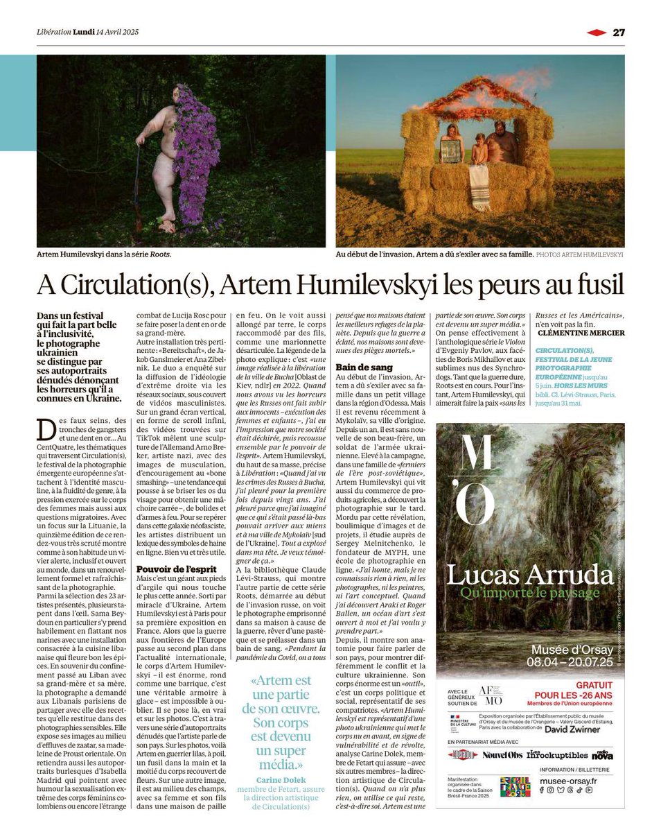 The Liberation newspaper, which has a circulation of 100 thousand printed copies and more than a million online readers, made a full-page article about my project