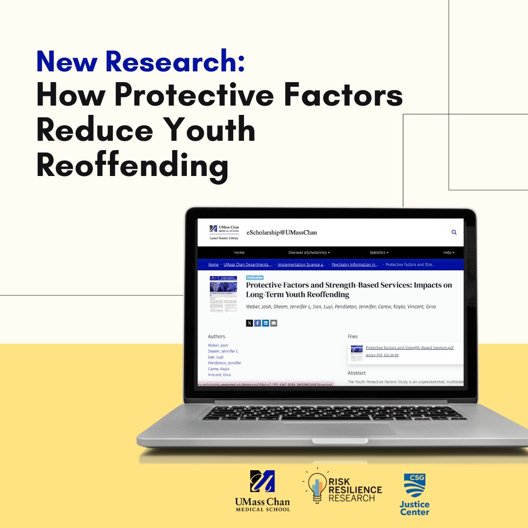 Just released! New insights from the Youth Protective Factors Study show  that youth with specific protective factors are less likely to  reoffend. Discover how this research can help jurisdictions make  decisions to improve public safety &amp; youth outcomes:doi.org/10.13028/21g7-…