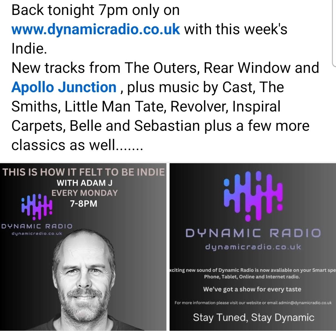 Howcaniapply (@howcaniapply) on Twitter photo Back tonight 7pm only on dynamicradio.co.uk with new tracks from The Outers, Rear Window and the superb <a href="/ApolloJunction/">Apollo Junction</a> plus loads more classics as well....👇👇👇 Back tonight 7pm only on dynamicradio.co.uk with new tracks from The Outers, Rear Window and the superb <a href="/ApolloJunction/">Apollo Junction</a> plus loads more classics as well....👇👇👇