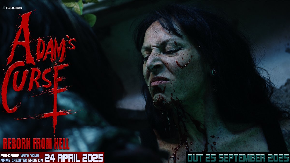 PRE-ORDER WITH THE BENEFIT OF BEING CREDITED ENDS ON 24 APRIL 2025
ADAM’S CURSE (Adam Chaplin 2) Out 25 September 2025 
necrostorm.com/SHOP/movies/Ad…
learn more:
necrostorm.com/NEWS/2025/Arti…
#necrostorm #adamchaplin #adamscurse #adamchaplin2 #actionmovie #splatter #gore #blood #anime