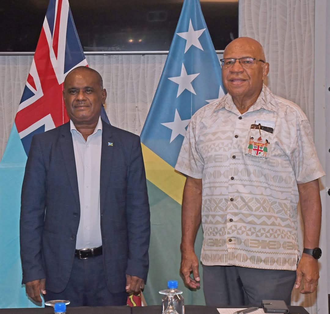 Fiji Ministry of Foreign Affairs (@fiji_mofa) on Twitter photo Prime Minister Hon. <a href="/slrabuka/">Prime Minister Sitiveni Rabuka</a> held a bilateral meeting with the Prime Minister of Solomon Islands Hon. Jeremiah Manele on the margins of the TROIKA Leaders Meeting in Nadi yesterday.ย The two nations reaffirmed shared commitment to advancing regional unity and cooperation. ๐ซ๐ฏ๐ค๐ธ๐ง Prime Minister Hon. <a href="/slrabuka/">Prime Minister Sitiveni Rabuka</a> held a bilateral meeting with the Prime Minister of Solomon Islands Hon. Jeremiah Manele on the margins of the TROIKA Leaders Meeting in Nadi yesterday.ย The two nations reaffirmed shared commitment to advancing regional unity and cooperation. ๐ซ๐ฏ๐ค๐ธ๐ง