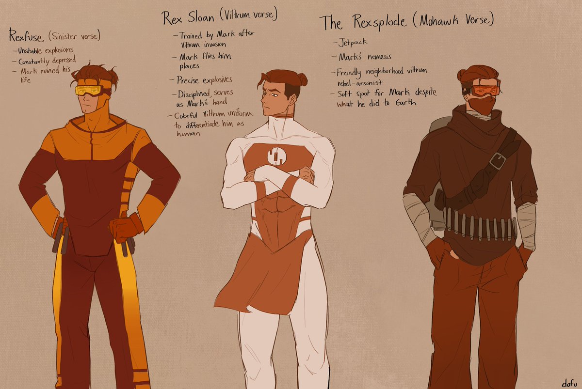 doffyluvrr's tweet image. rex splode variants to go with the marks teehee #invincible #rexsplode #markrex