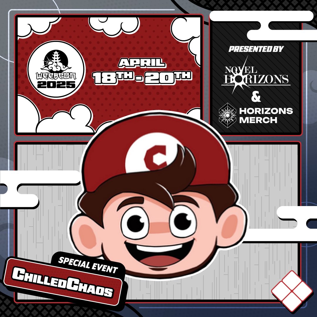 NovelHorizons's tweet photo. IT'S ALL ABOUT THE METS BABY!!
Duel master extraordinaire and certified Italian man, coming for our special "Crack-a-Thon" event it's none of then @ChilledChaos !!

Have a chance to see him test his luck at @WeebConOfficial 2025! https://t.co/1o83IwMmuv