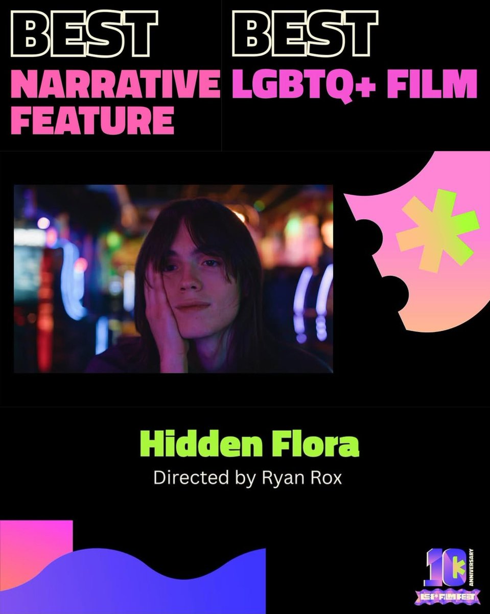 ryanrox's tweet image. Hidden Flora 🌸 won BEST LGBTQ+ FILM AND BEST NARRATIVE FEATURE at the 10th Annual Las Cruces International Film Festival! 🥳

“Trans people exist in this town, in this country, and all over the world, and WE ALWAYS WILL!” 🏳️‍⚧️